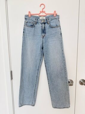 Dunst Light Wash High-Rise Straight Jeans, Size M (fits 26-27)